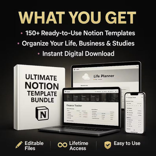Ultimate 150+ Notion Template Bundle